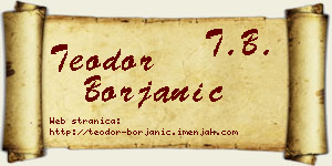 Teodor Borjanić vizit kartica